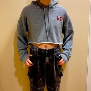 Crops gray gray sweatshirt New York City
